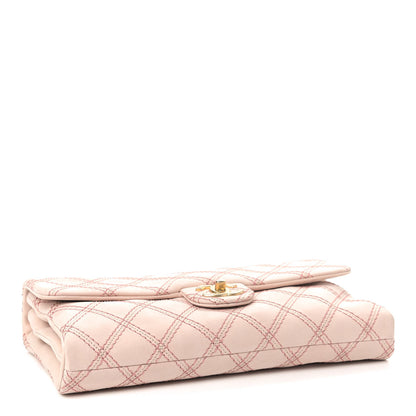 Chanel Calfskin Triple Stitched Medium Flap Pink 3 of 8