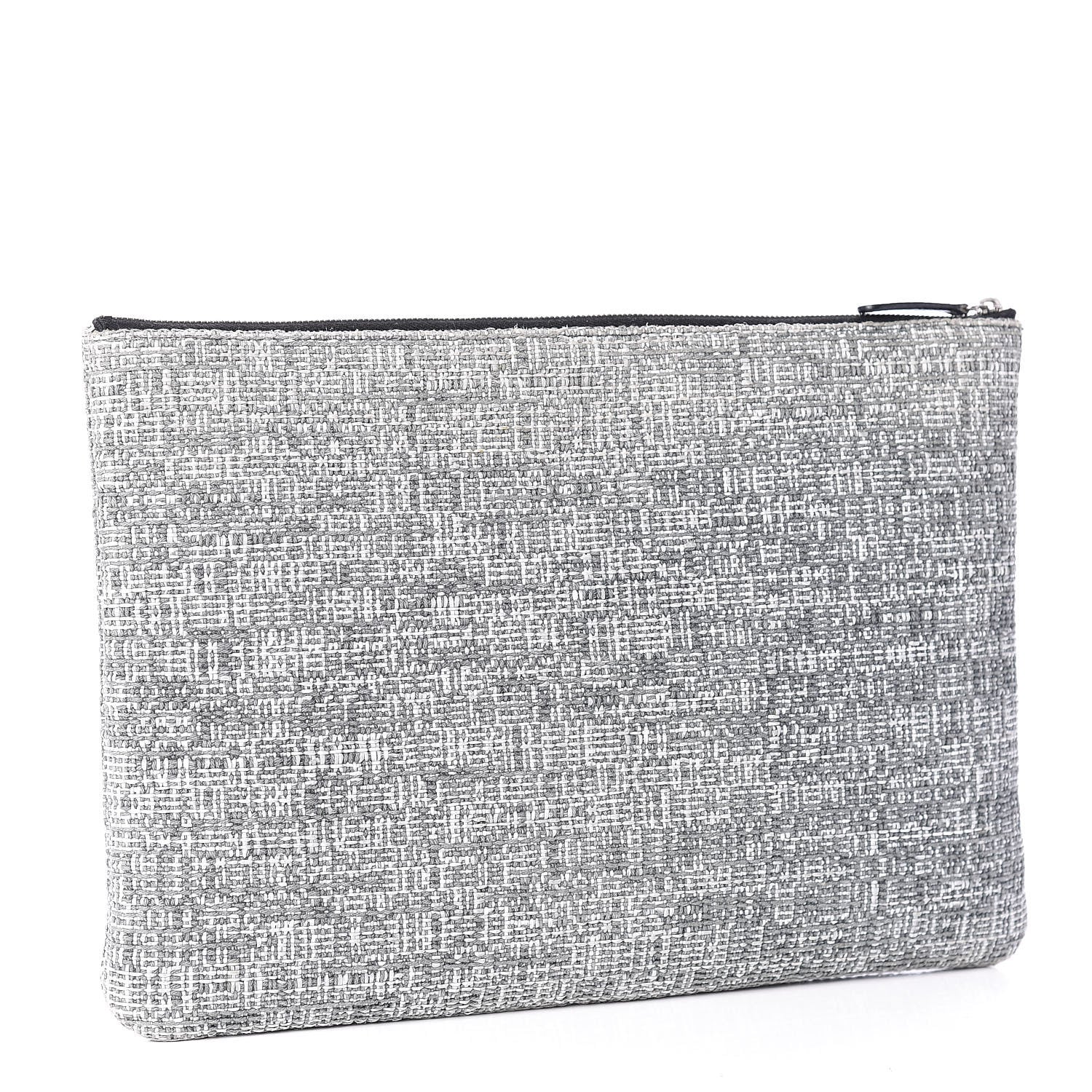 Chanel Canvas Large Deauville Pouch Grey 2 of 8
