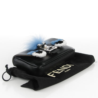 Fendi Nappa Rabbit Fox Fur Micro Buggie Baguette Black 4 of 9