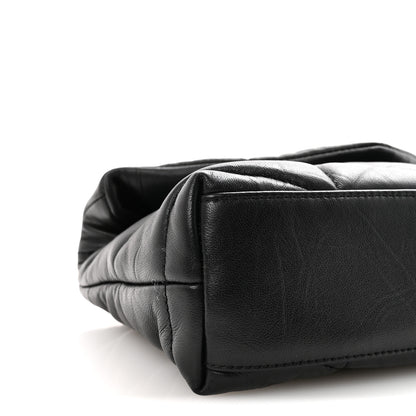 Saint Laurent Calfskin Quilted Toy Loulou Puffer Monogram Monochrome Chain Satchel Black 8 of 10
