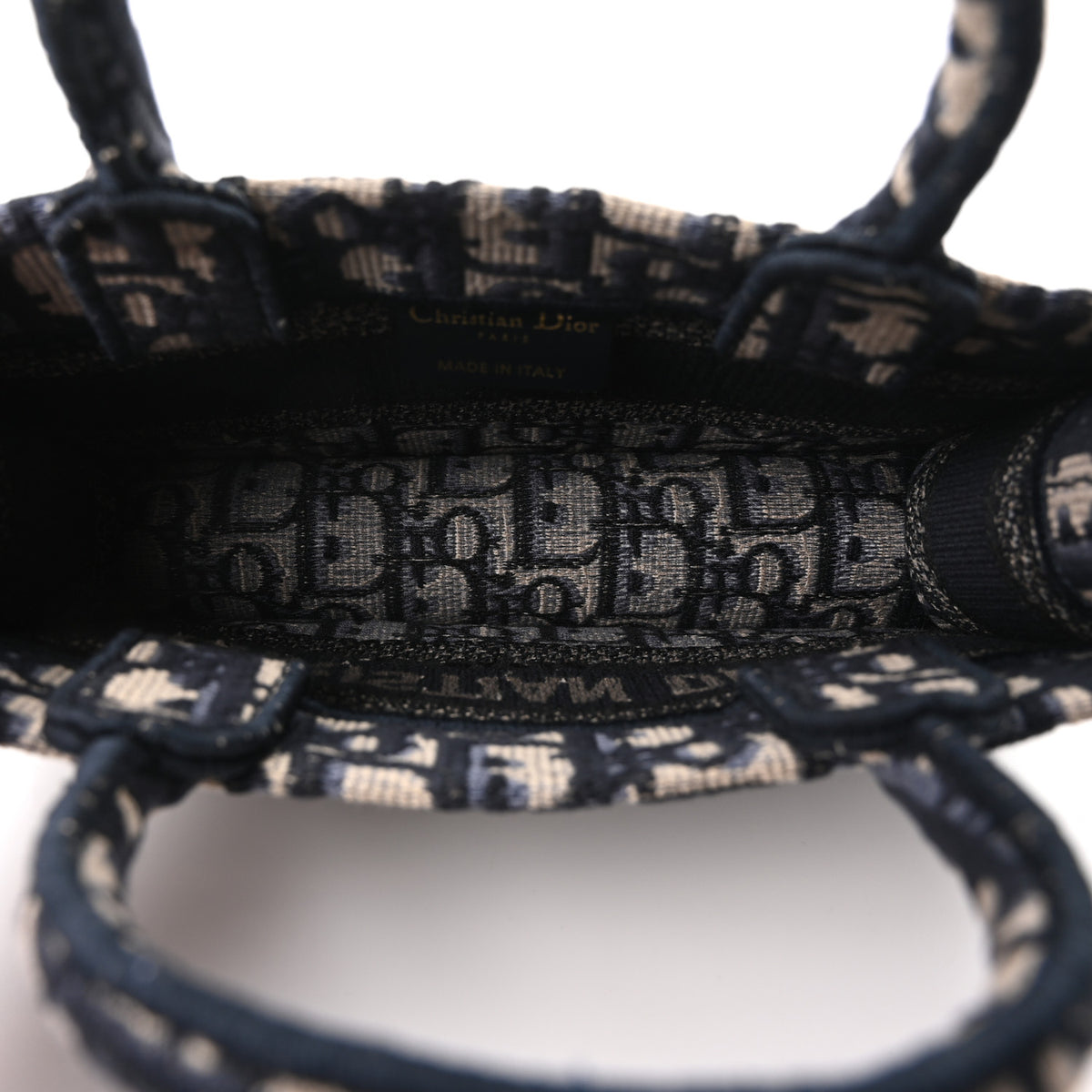 Christian Dior Oblique Mini Book Tote With Strap Blue Multicolor 4 of 10