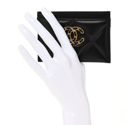 Chanel Lambskin Quilted Chanel 19 Card Holder Black 2 of 10