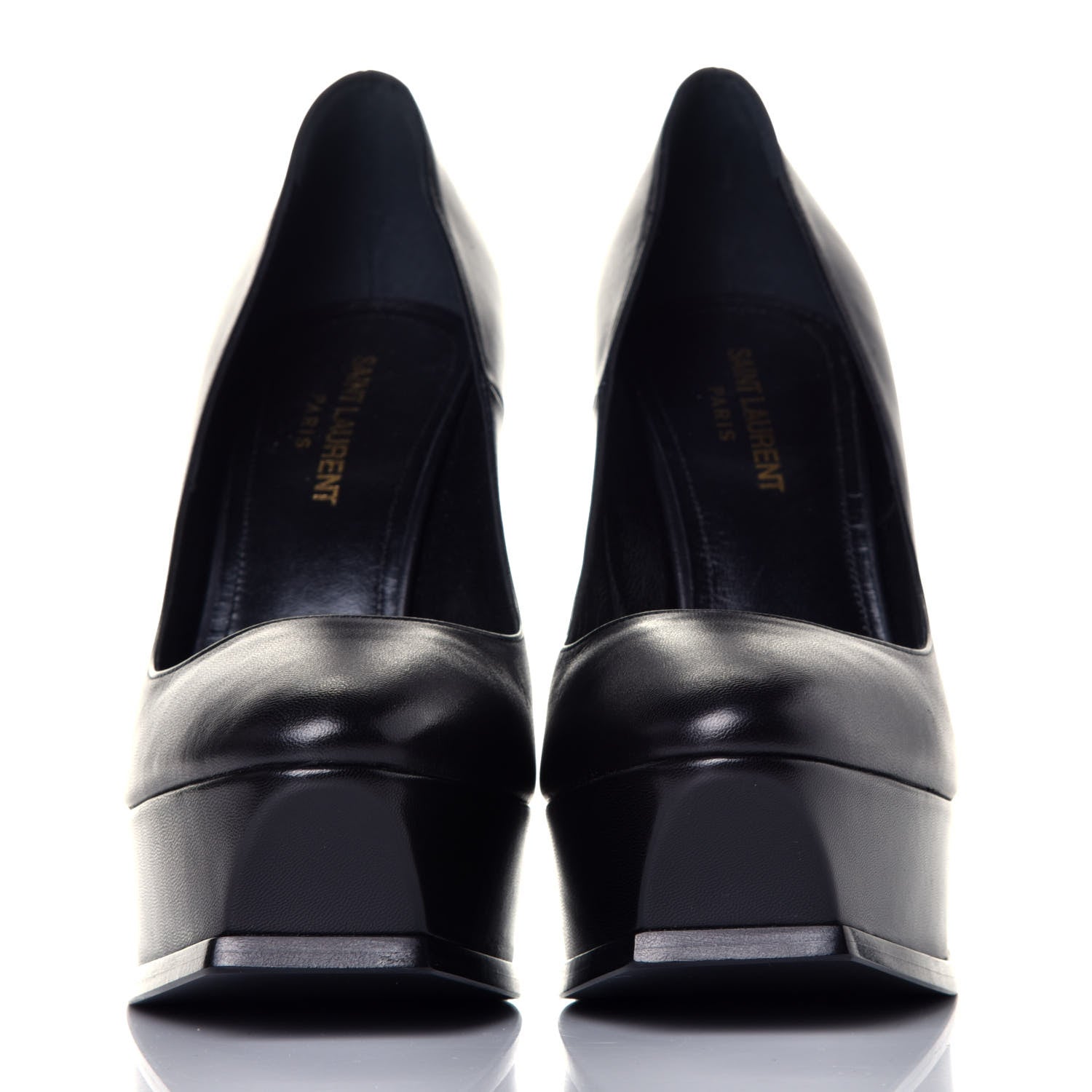 Saint Laurent Calfskin Tripon Tribute 105 Pumps 38 Black 2 of 8