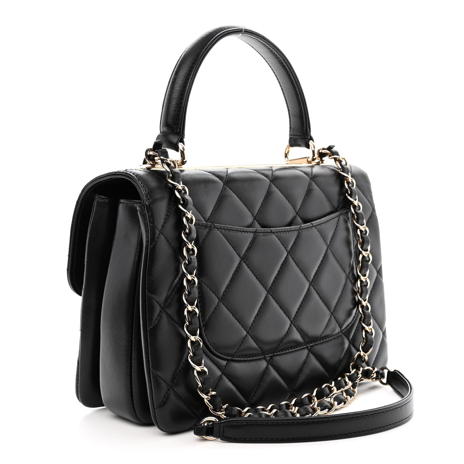 Chanel Lambskin Quilted Small Trendy CC Dual Handle Flap Bag Black 3 of 12