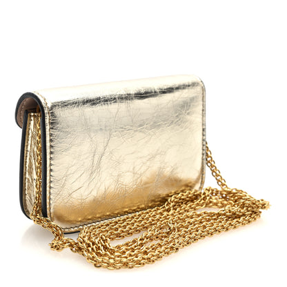 Valentino Garavani Metallic Calfskin Vlogo Micro Loco Shoulder Bag Platino 3 of 10
