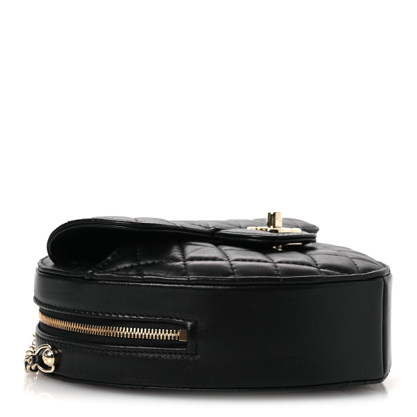 Lambskin Quilted Large CC In Love Heart Bag Black