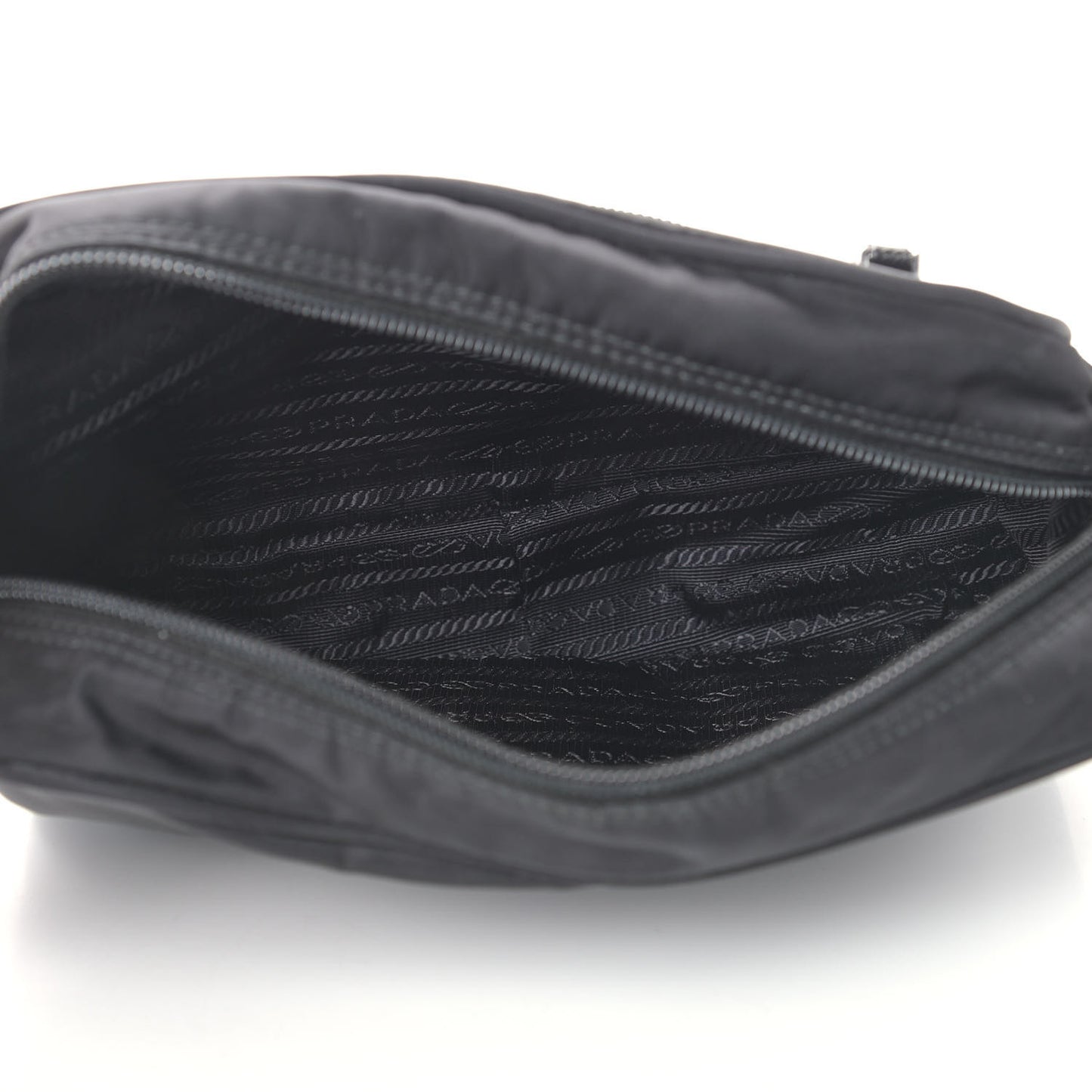 Nylon Tessuto Messenger Bag Black