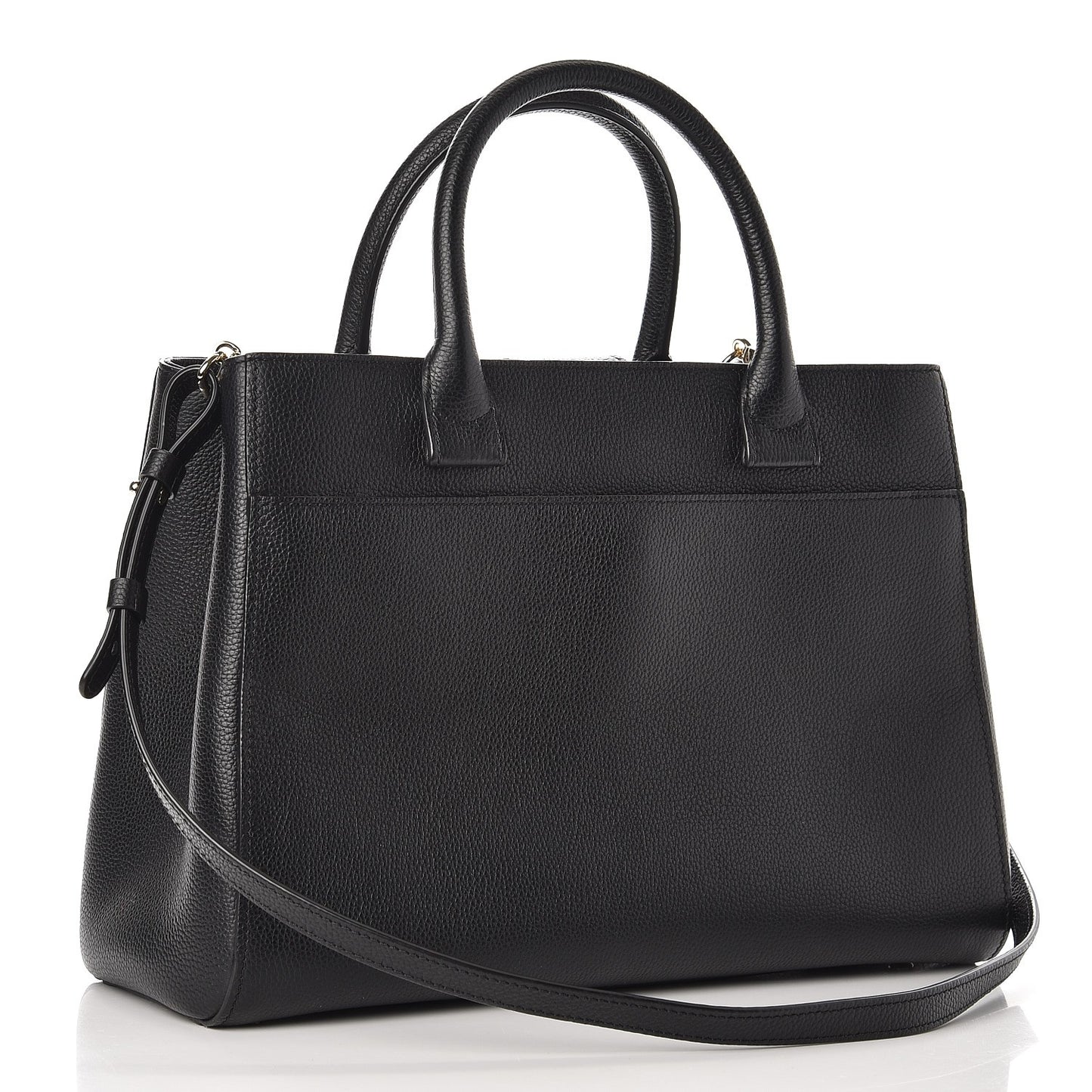 Grained Calfskin Small Neo Executive Shopper Tote Black