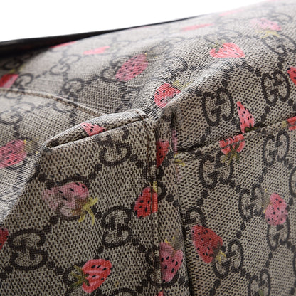 Gucci GG Supreme Monogram Strawberry Messenger Diaper Bag Beige 10 of 13