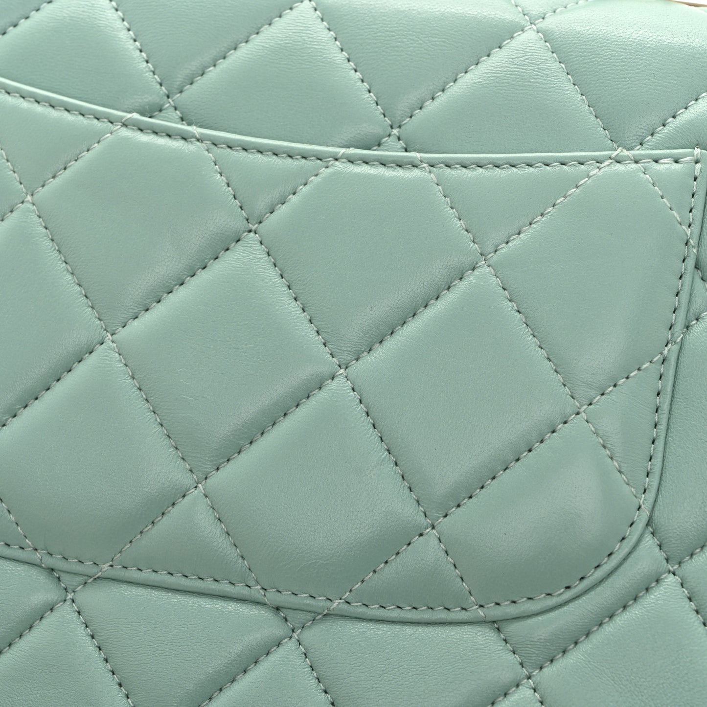 Lambskin Quilted Small Trendy CC Flap Dual Handle Bag Turquoise