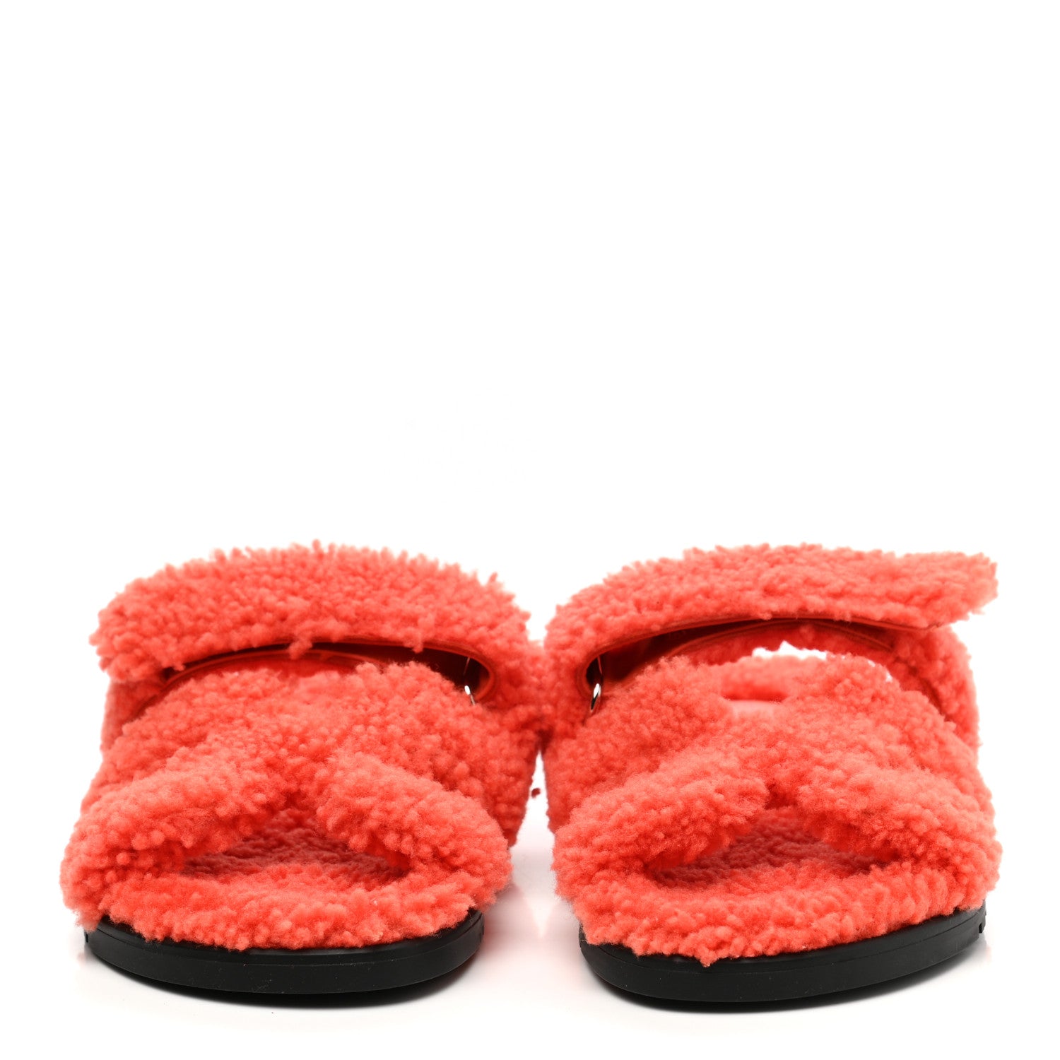 Hermes Woolskin Womens Chypre Sandals 37 Orange 2 of 8