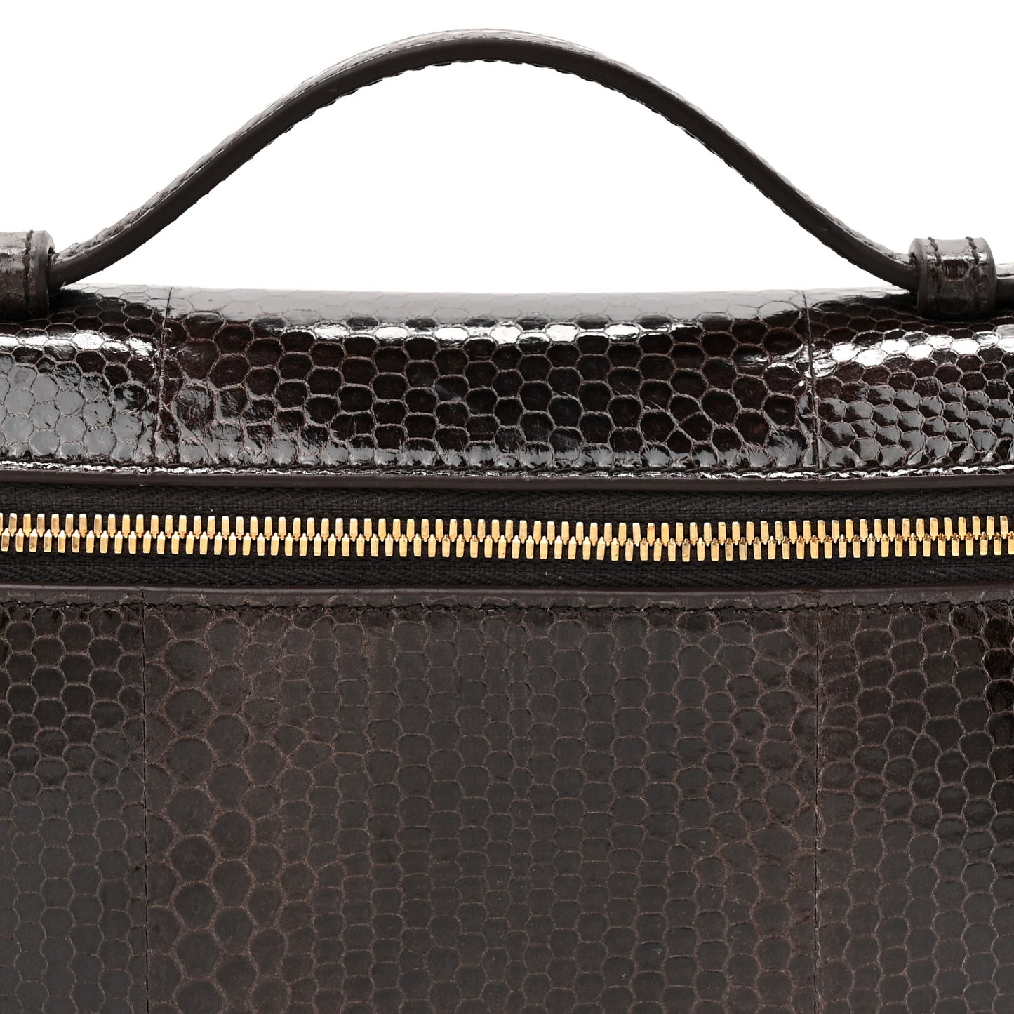 Water Snakeskin L19 Extra Pocket Pouch Dark Chocolate Licorice