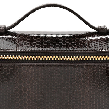 Loro Piana Water Snakeskin L19 Extra Pocket Pouch Dark Chocolate Licorice 7 of 10