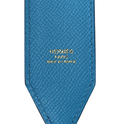 Hermes Epsom 40mm Hexagone Tressage Shoulder Strap Bleu De Nord Rouge De Coeur Gold 5 of 8