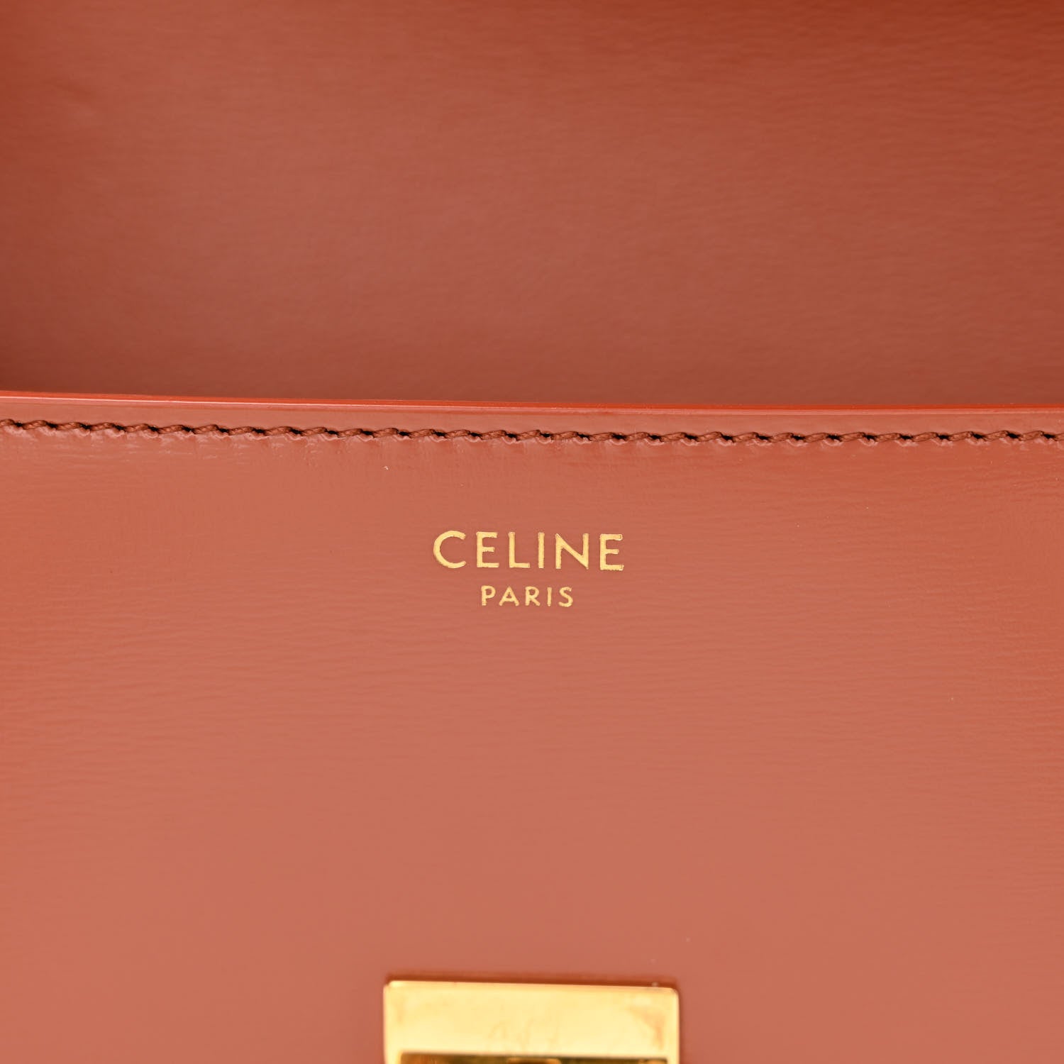 Celine Shiny Calfskin Triomphe Shoulder Bag Terracotta 6 of 14