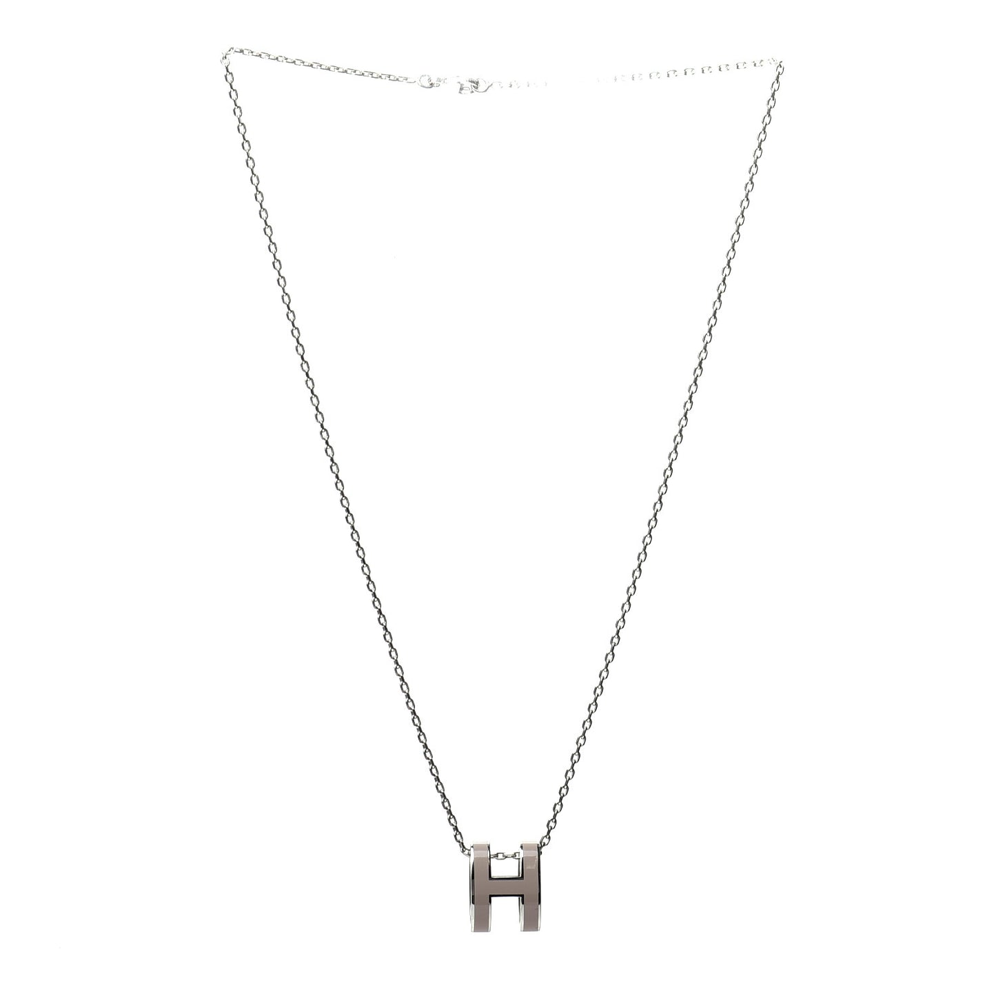 Palladium Pop H Pendant Necklace Marron Glace