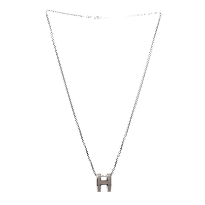 Hermes Palladium Pop H Pendant Necklace Marron Glace 3 of 6