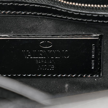 Valentino Garavani Patent Monochrome Small Rockstud Double Handle Tote Black 6 of 11