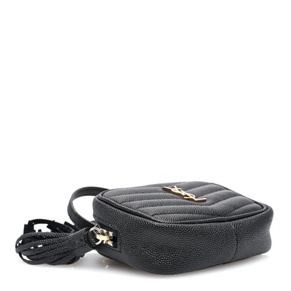 Saint Laurent Grain De Poudre Matelasse Monogram Baby Lou Camera Bag Black 4 of 9