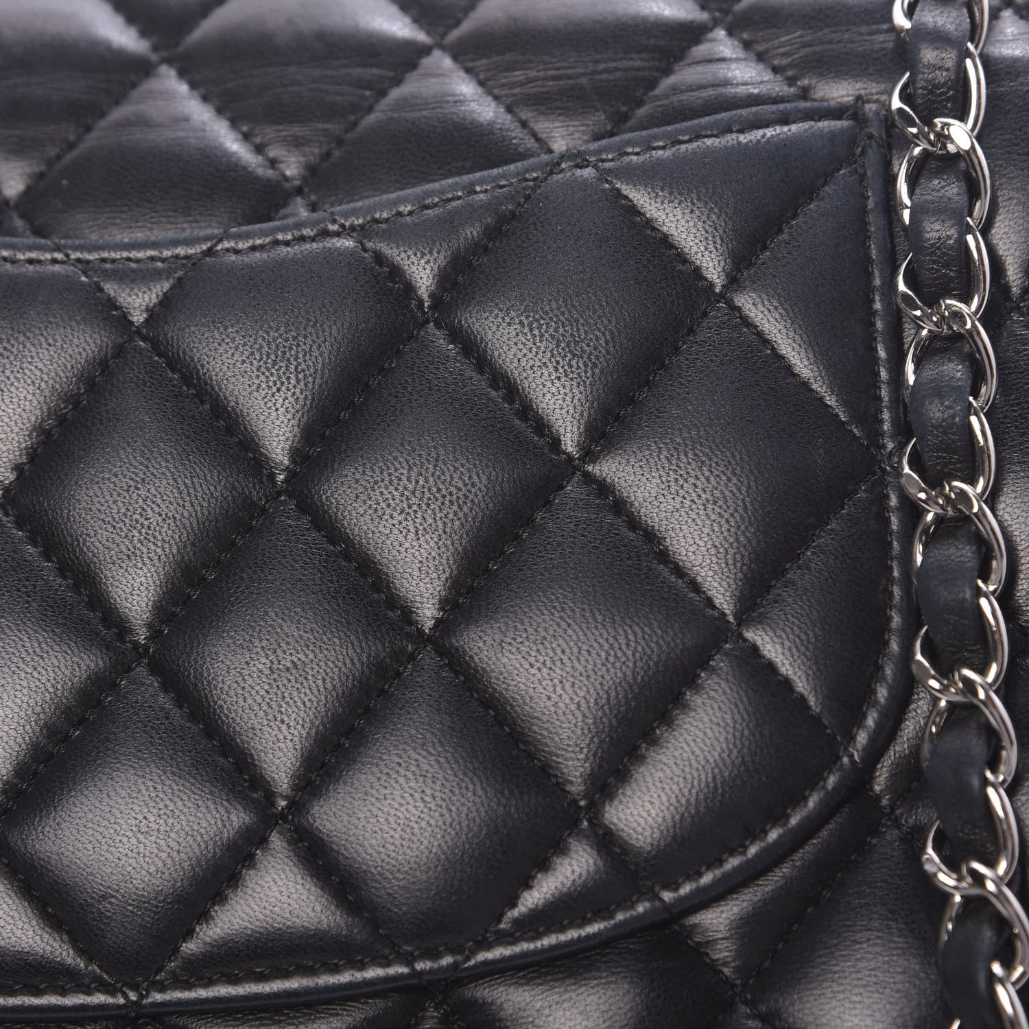 Chanel Lambskin Quilted Medium Double Flap Black 15 of 17