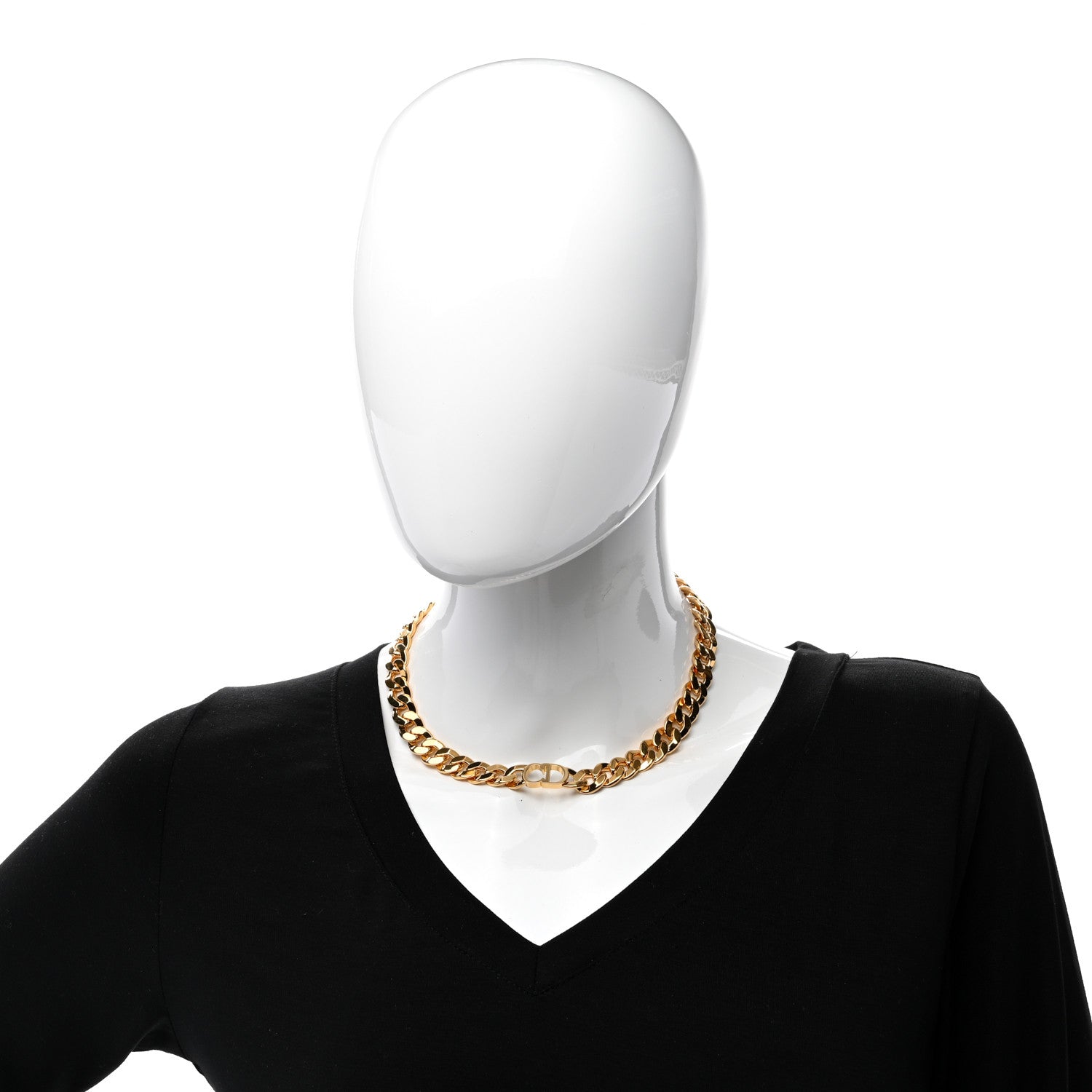 Christian Dior Metal Danseuse Etoile Chain Choker Necklace Gold 2 of 4