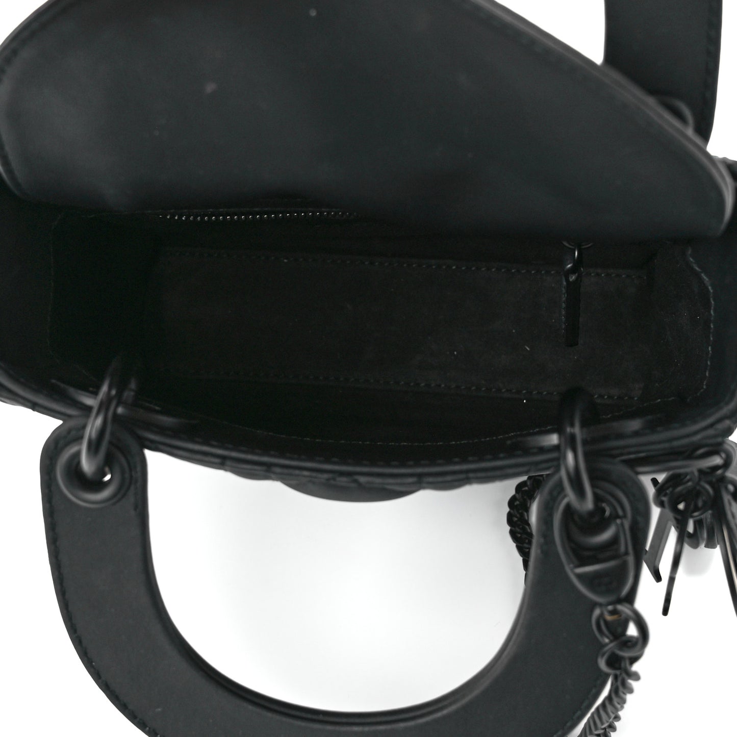 Ultra Matte Calfskin Cannage Mini Lady Dior Black