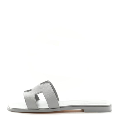Hermes Epsom Oran Sandals 38 Bleu Glacier 1 of 8