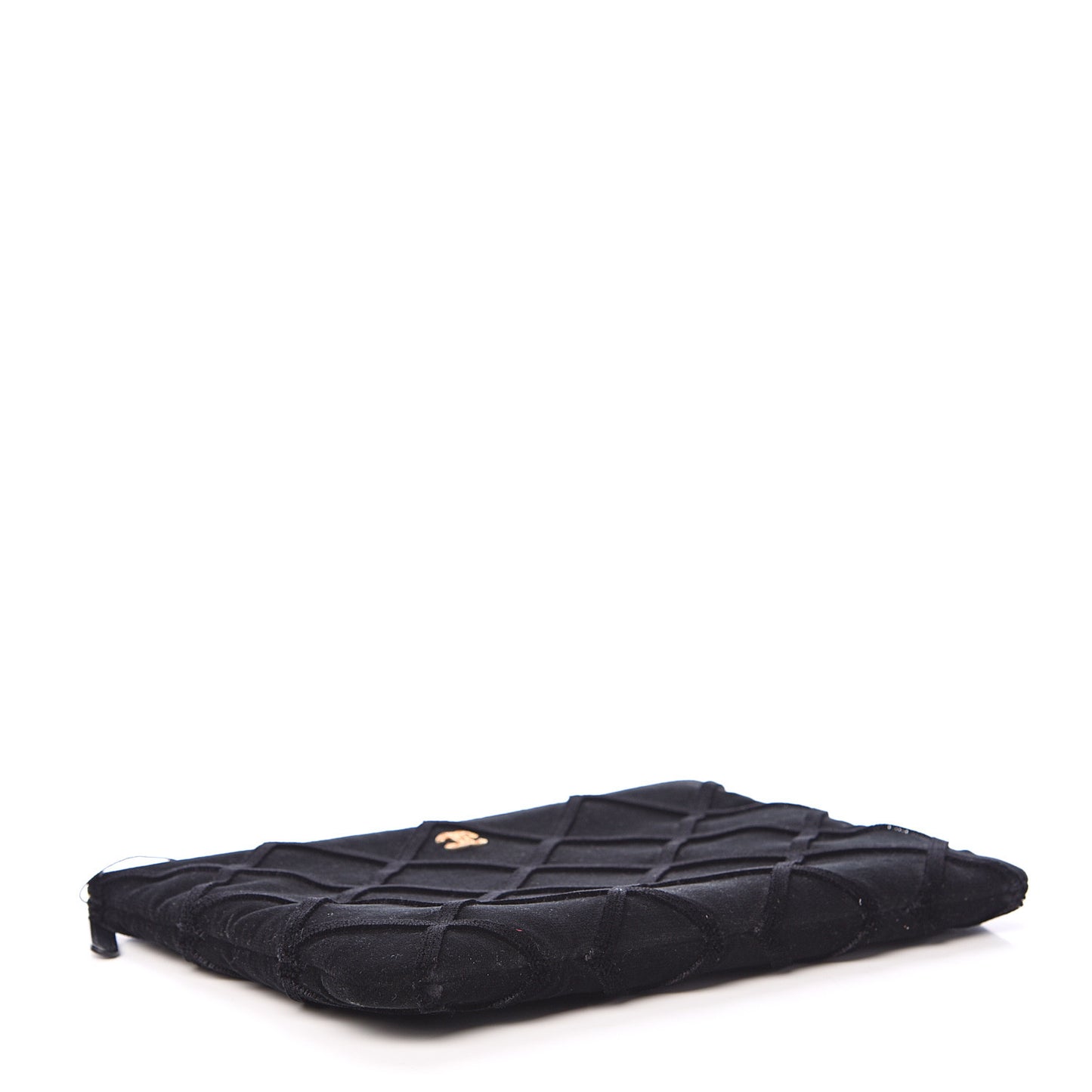Velvet Quilted Medium Cosmetic Case Black