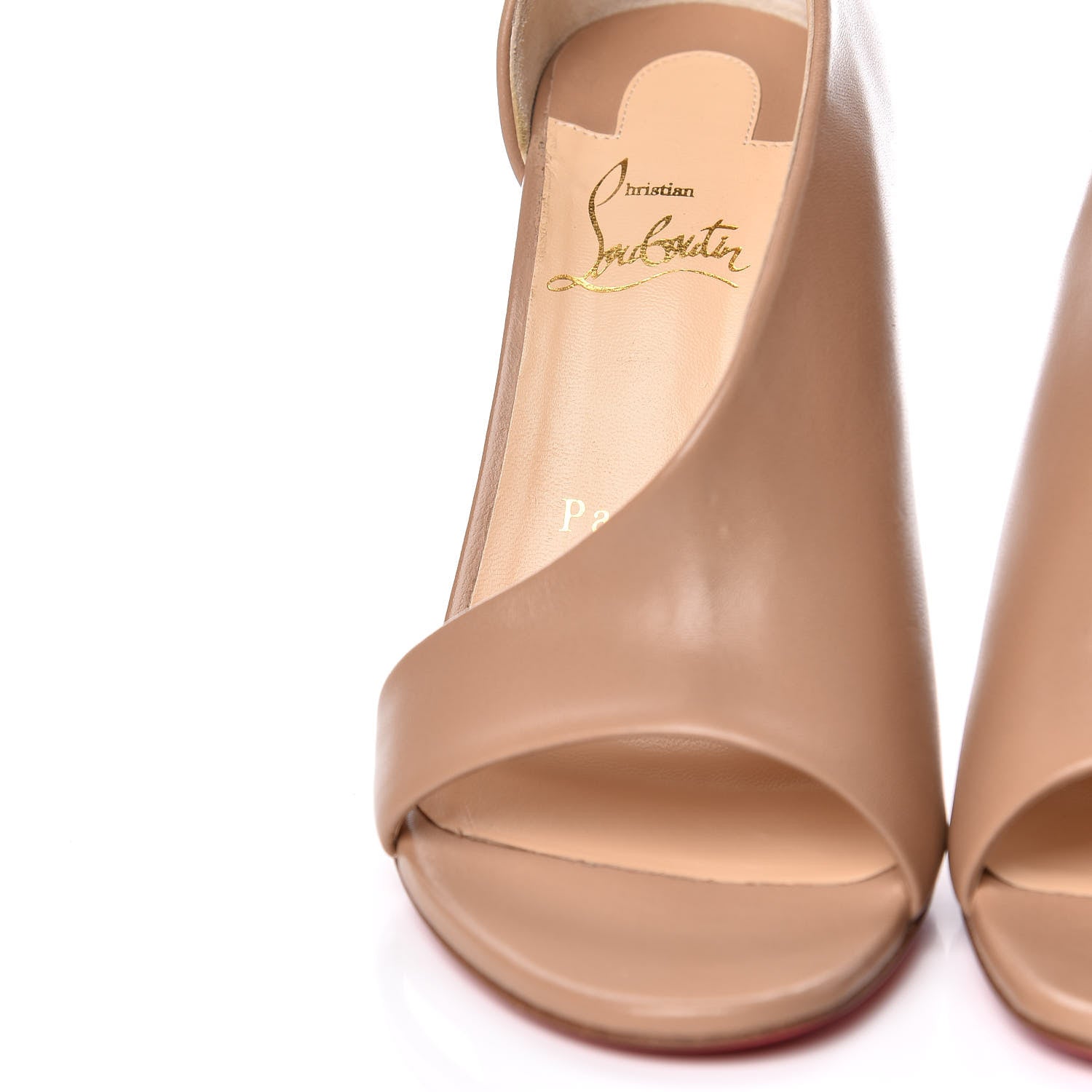 Christian Louboutin Nappa Phoebe Asymmetric 100 Pumps 38 Nude 8 of 10