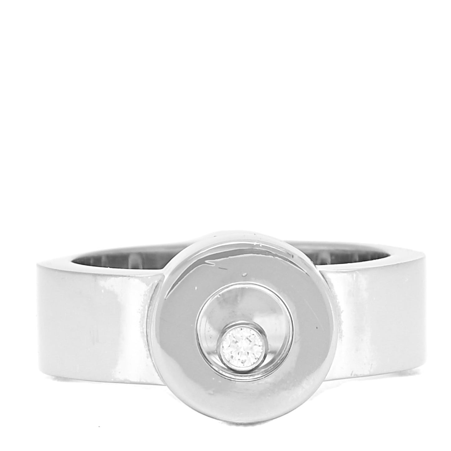 18K White Gold Diamond Happy Diamond Circle Ring 52 6