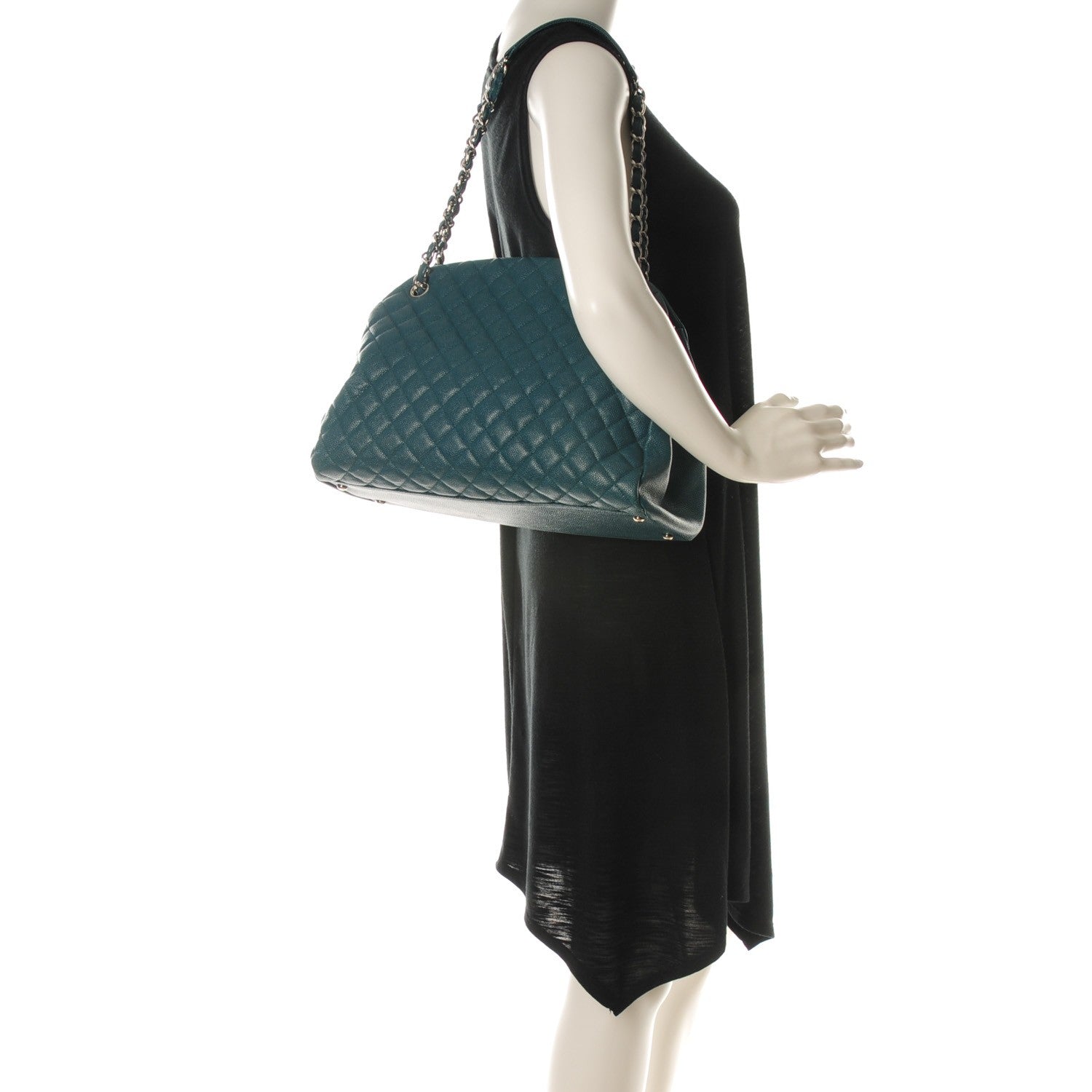 Chanel Caviar Quilted Large Just Mademoiselle Turquoise 2 of 7