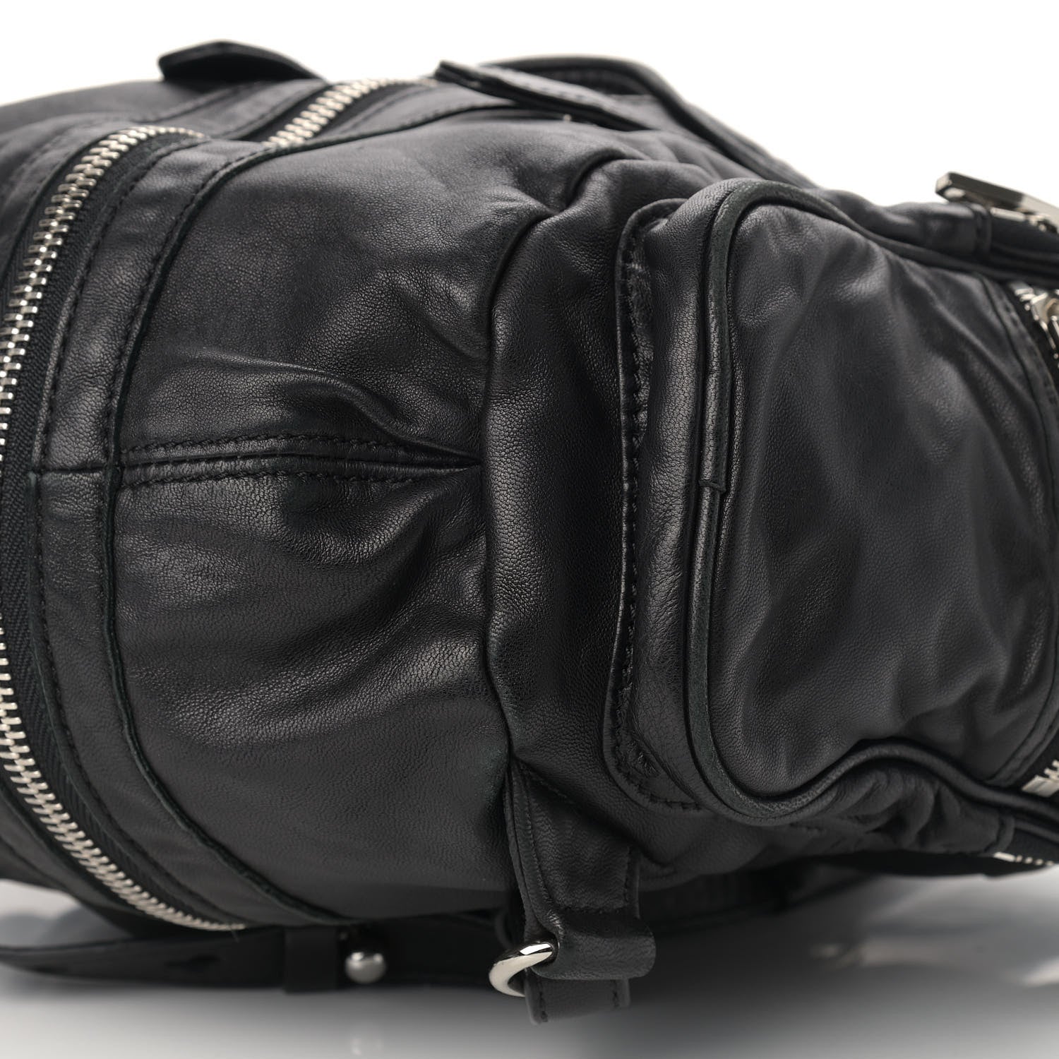 Alexander Wang Lambskin Marti Backpack Bag Washed Black Rhodium Hardware 8 of 8