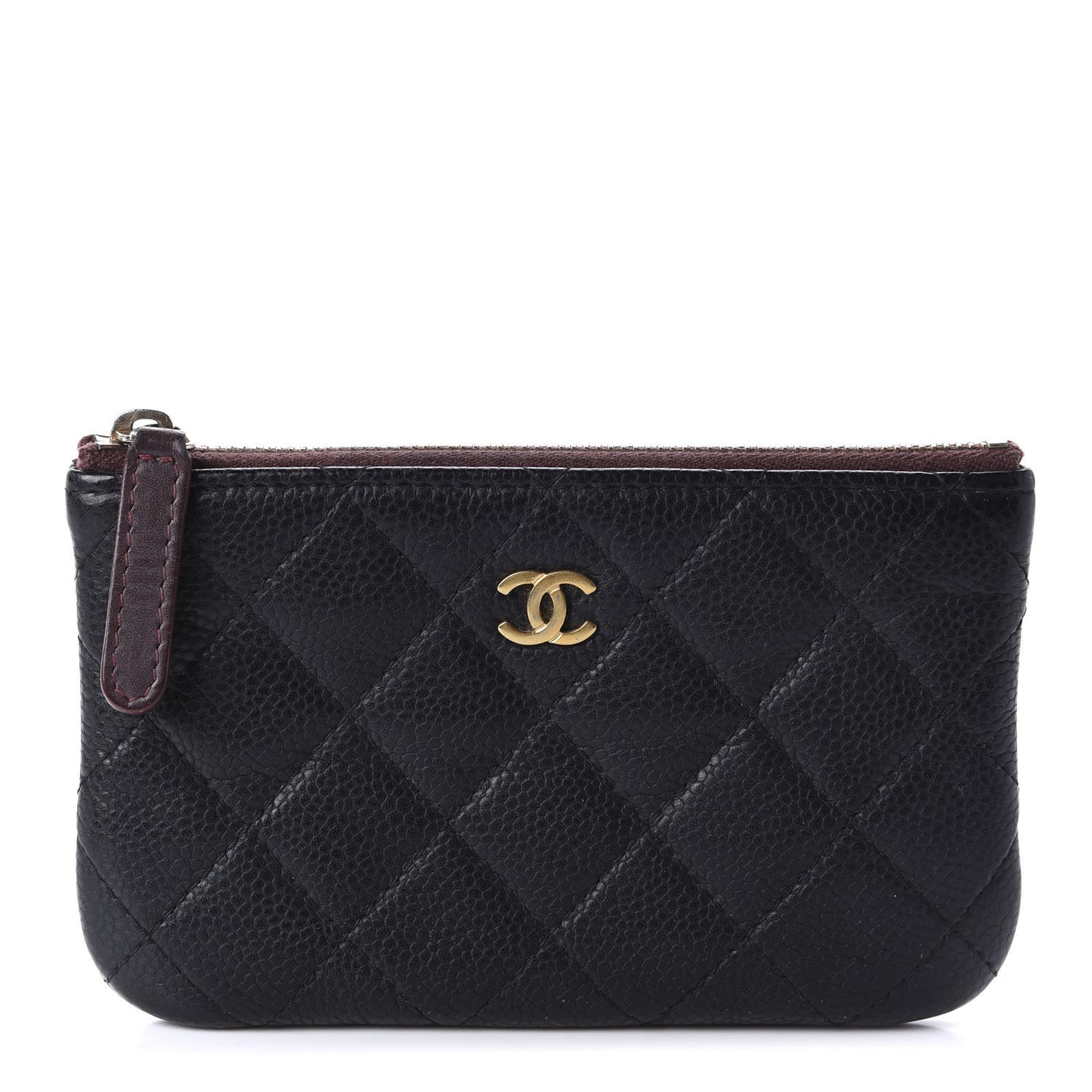 Caviar Quilted Small Cosmetic Case Black