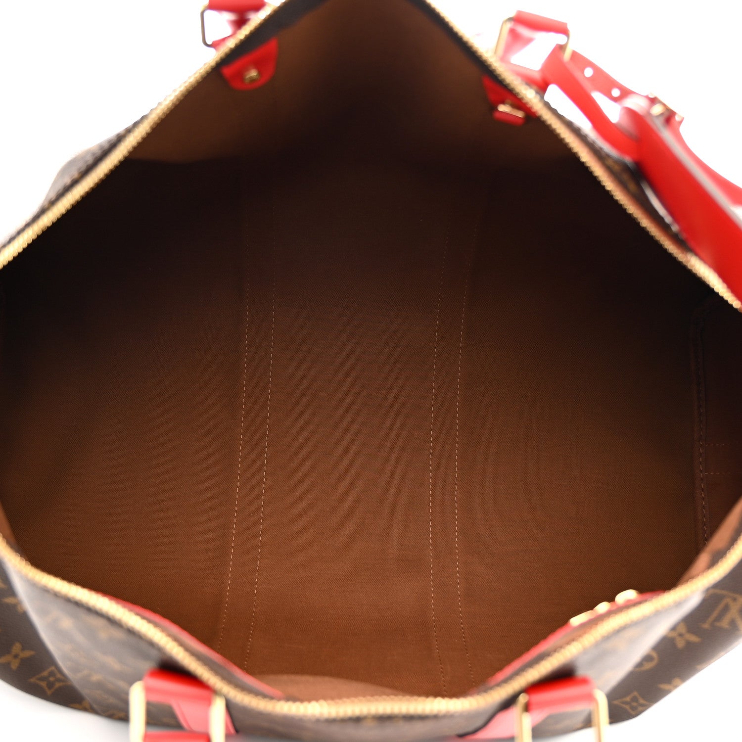 Louis Vuitton Calfskin Monogram Keepall Bandouliere 50 Coquelicot 4 of 8