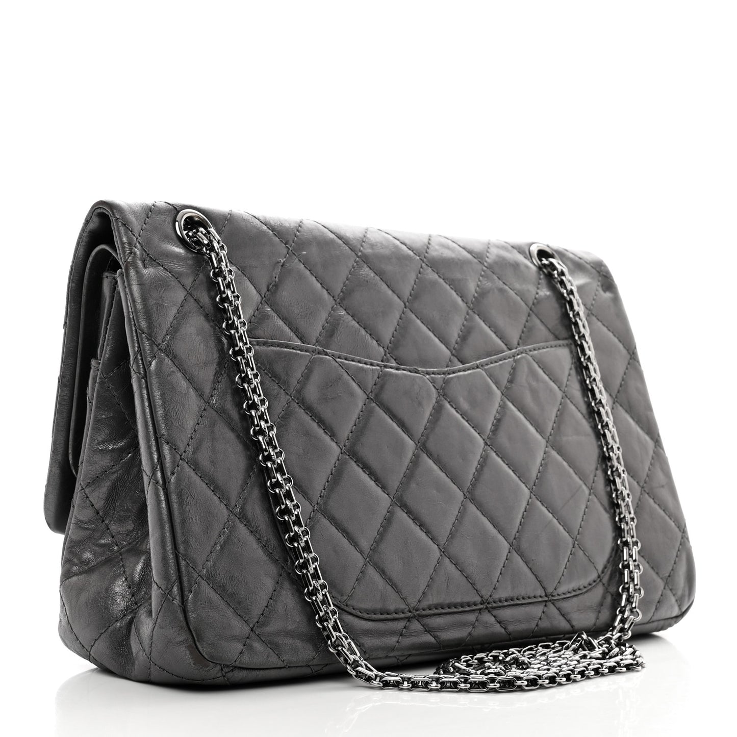 Metallic Aged Calfskin Quilted 2.55 Reissue 226 Flap Silver