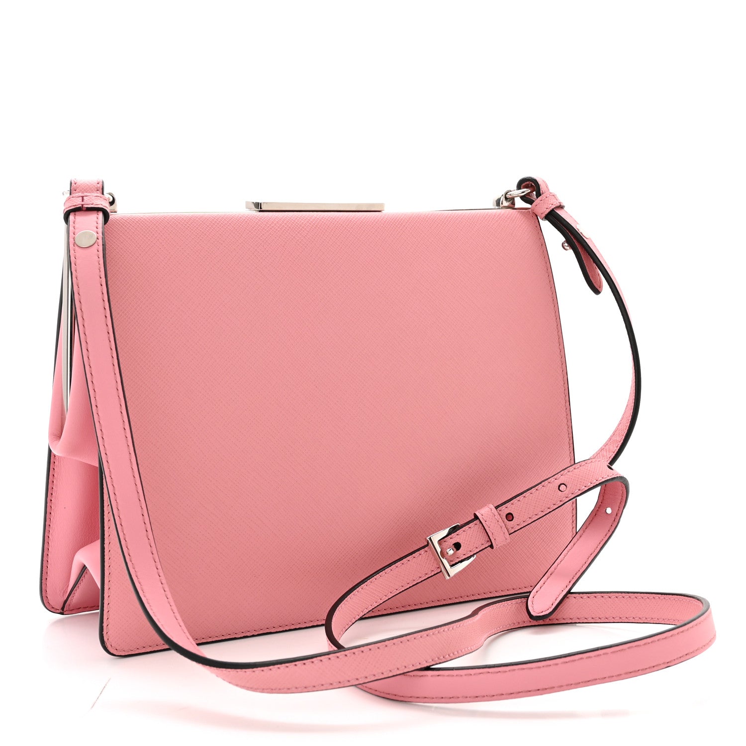 Prada Saffiano City Calf Light Frame Bag Pink 3 of 10