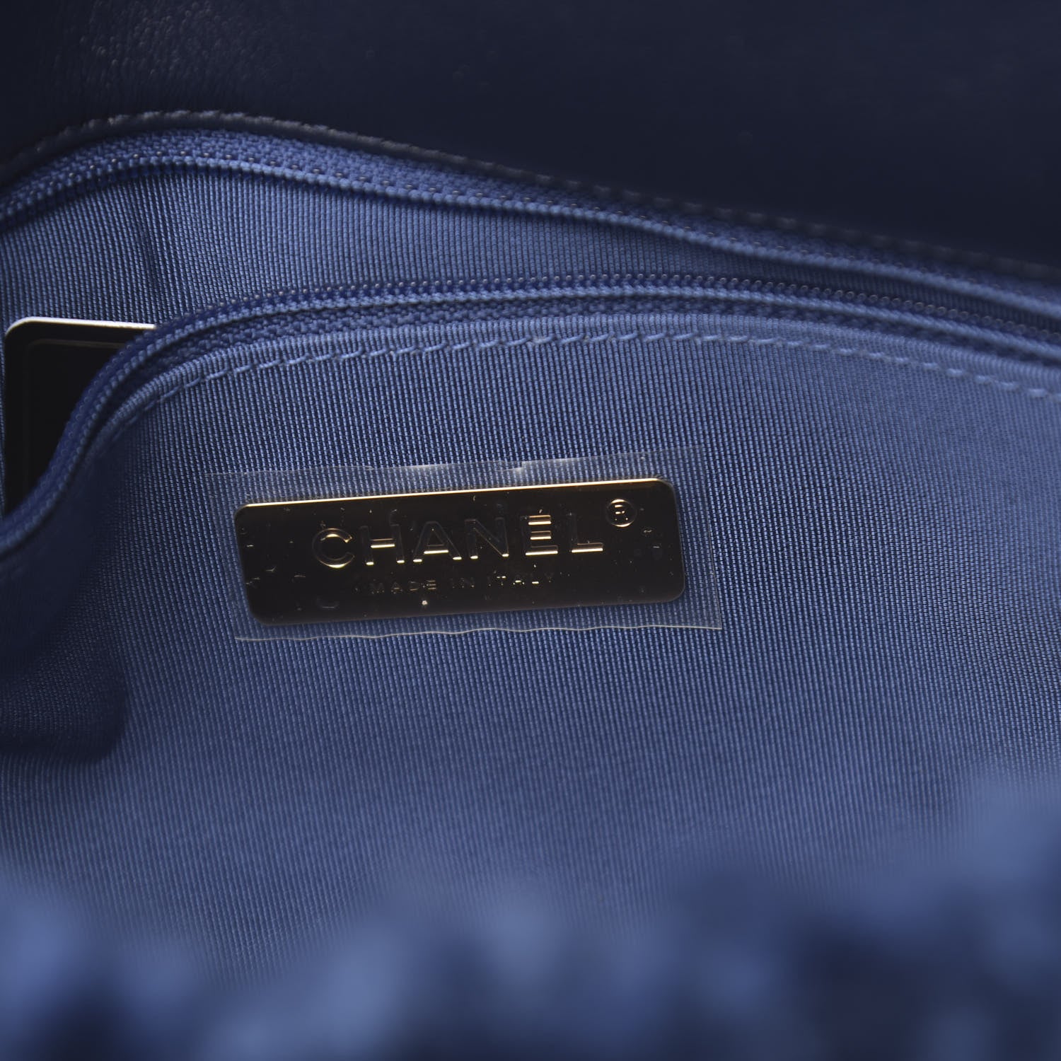 Chanel Shearling Sheepskin Medium 19 Flap Blue 6 of 10