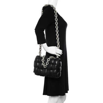 Bottega Veneta Lambskin Maxi Intreccio Padded Chain Cassette Crossbody Bag Black 2 of 10