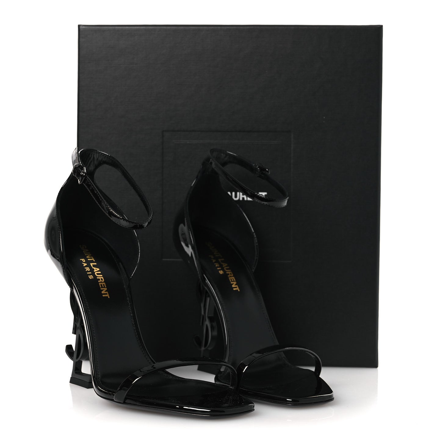 Patent Calfskin Opyum 110 Sandals 38 Black
