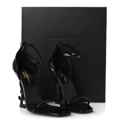 Saint Laurent Patent Calfskin Opyum 110 Sandals 38 Black 11 of 11