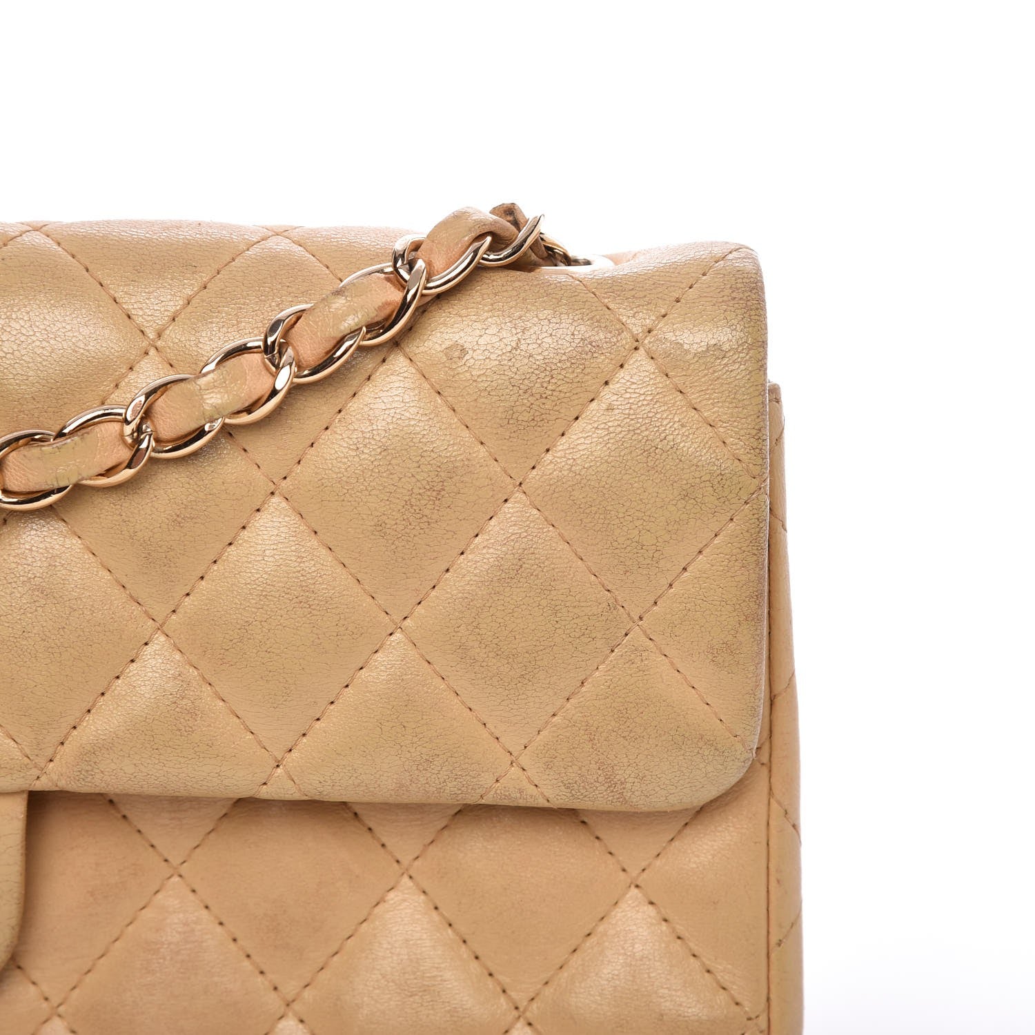 Chanel Lambskin Quilted East West Flap Beige 8 of 17