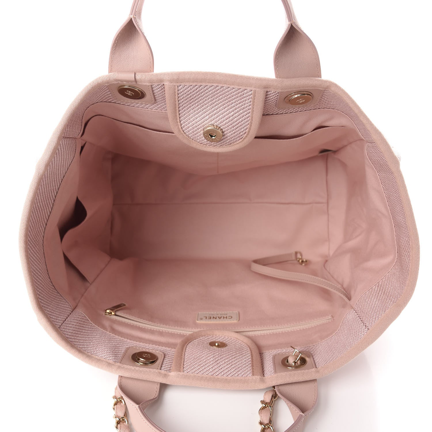 Chanel Mixed Fibers Calfskin Medium Deauville Tote Pink 5 of 11