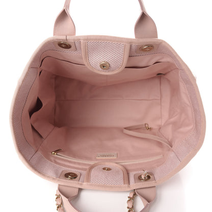 Chanel Mixed Fibers Calfskin Medium Deauville Tote Pink 5 of 11