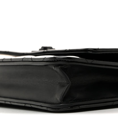 Chanel Patent Calfskin Quilted Reissue Wallet On Chain WOC So Black 11 of 12