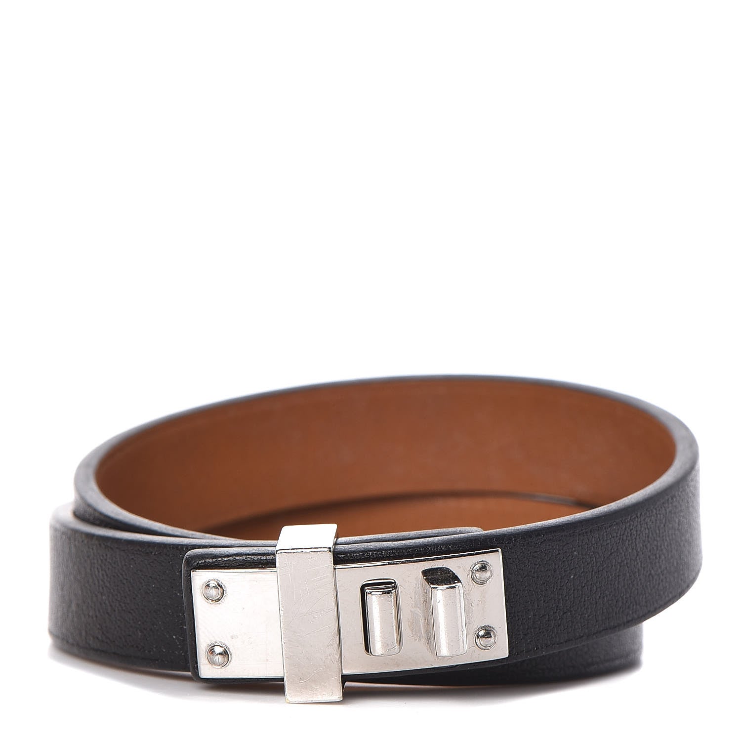 Hermes Swift Mini Dog Double Tour Bracelet T2 Black 1 of 6