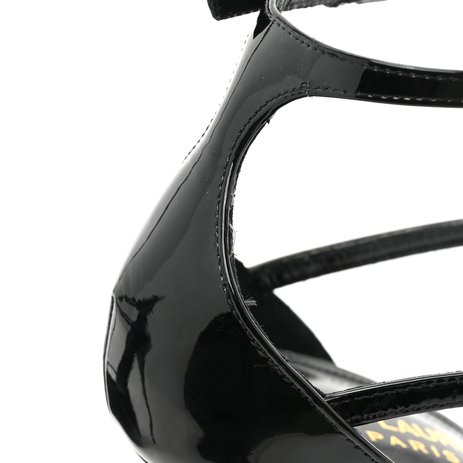 Saint Laurent Patent Cassandra 100 Ankle Strap Sandals 40 Black 11 of 11