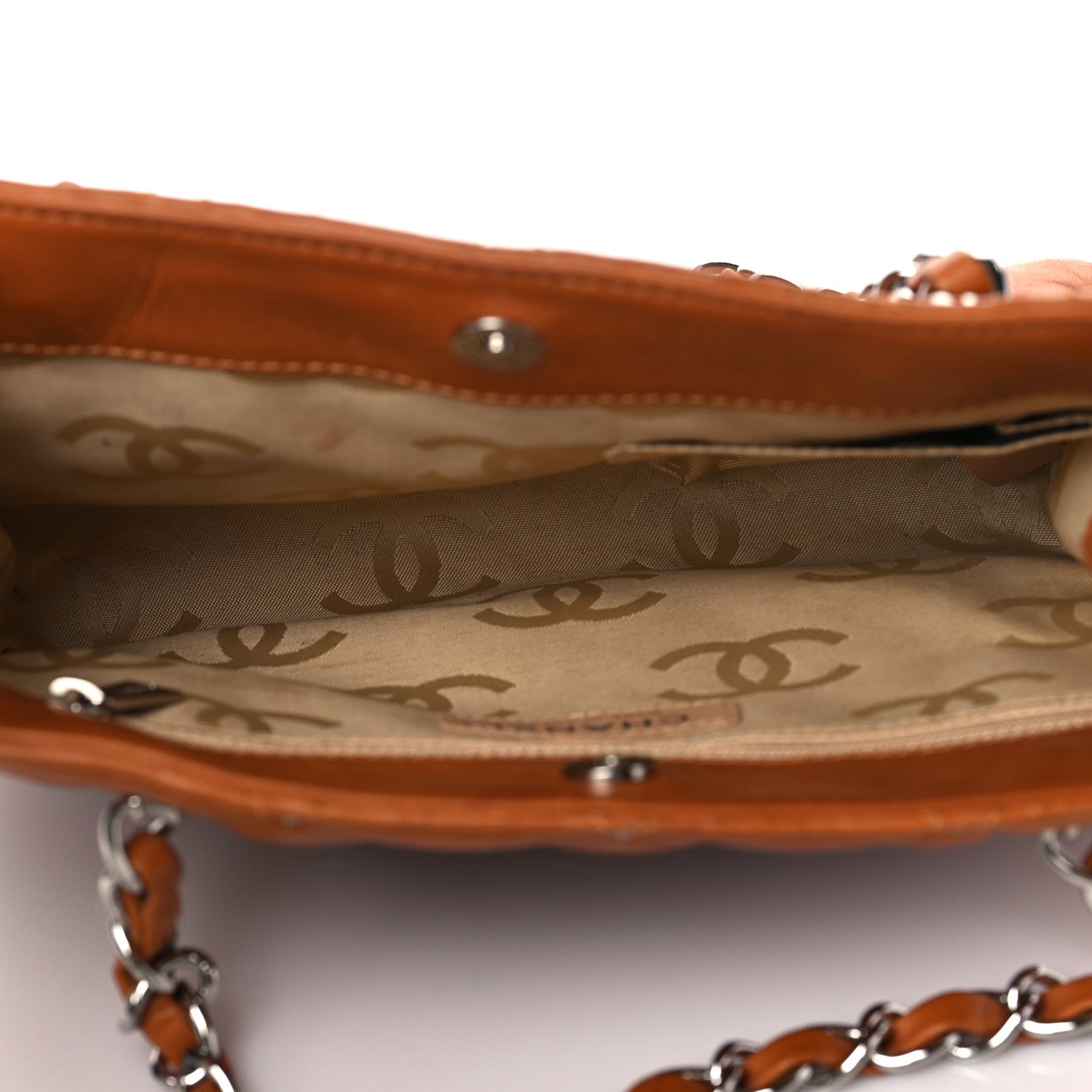 Chanel Calfskin Quilted Tote Brown 4 of 9