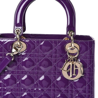 Christian Dior Patent Cannage Medium Lady Dior Purple 10 of 10