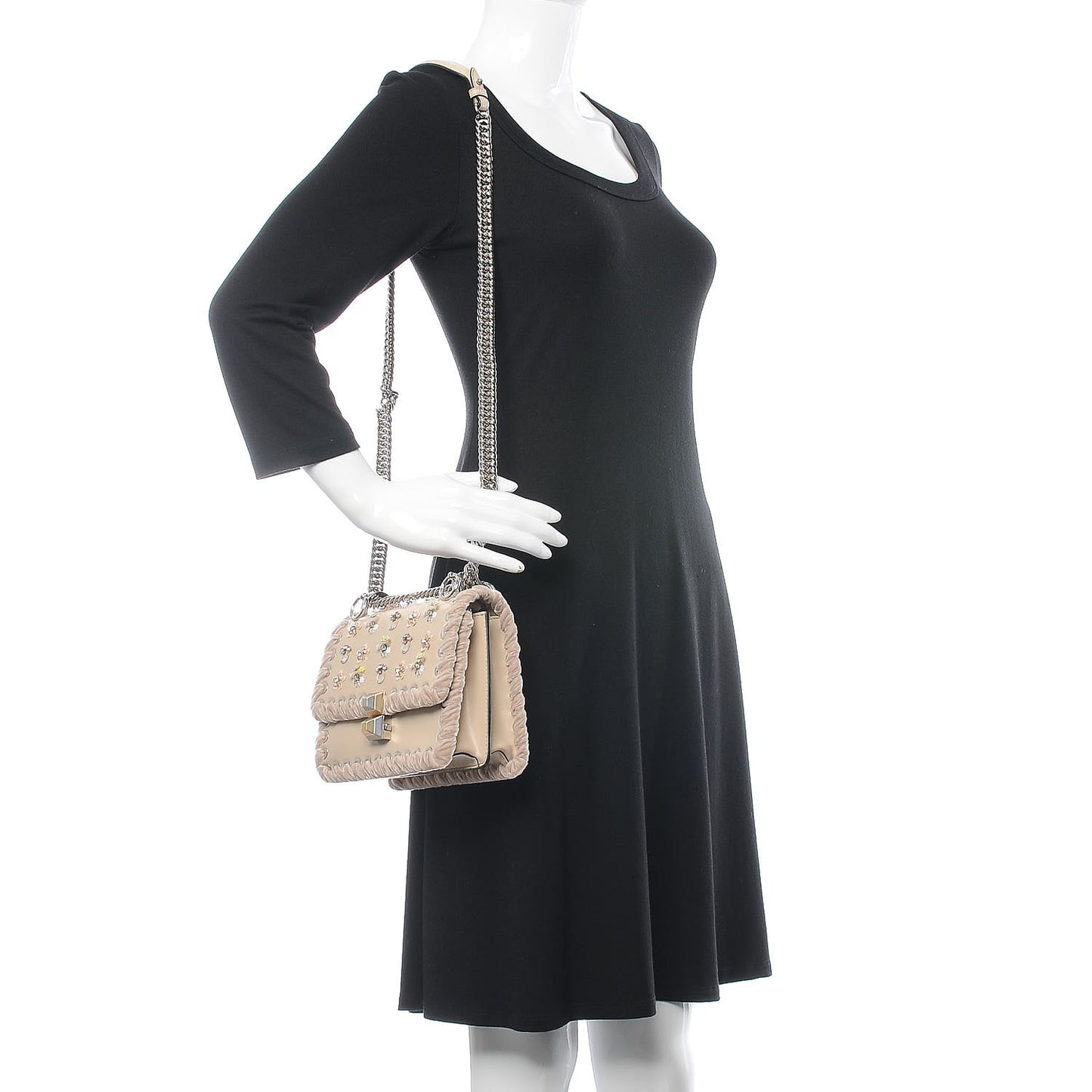 Calfskin Velvet Lace Up Small Kan I Shoulder Bag Nuvola Multicolor