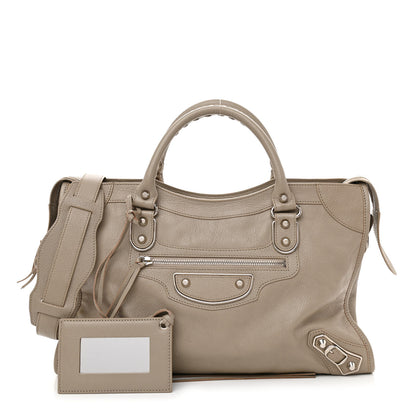 Balenciaga Chevre Silver Metallic Edge Hardware City Beige Dune Argille 1 of 9